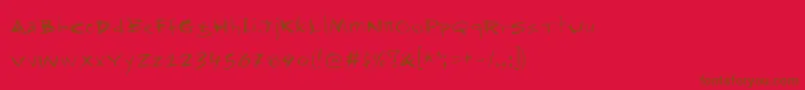Więcej informacji o czcionce Rapjack Czcionka Rapjack – brązowe czcionki na czerwonym tle