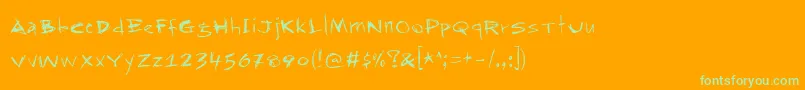 Rapjack Font – Green Fonts on Orange Background