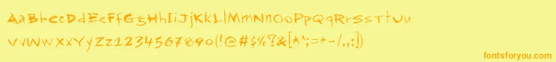 Rapjack Font – Orange Fonts on Yellow Background