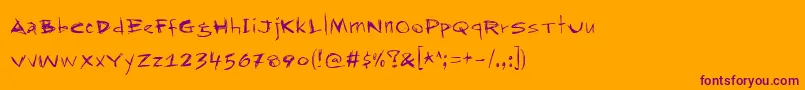 フォントRapjack – オレンジの背景に紫のフォント