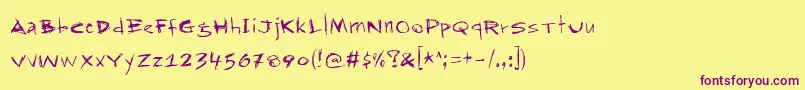 Rapjack Font – Purple Fonts on Yellow Background