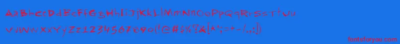 Rapjack Font – Red Fonts on Blue Background