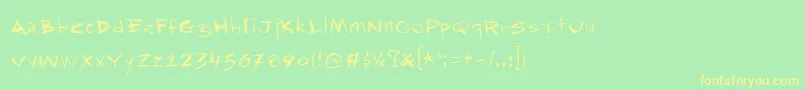 Rapjack Font – Yellow Fonts on Green Background