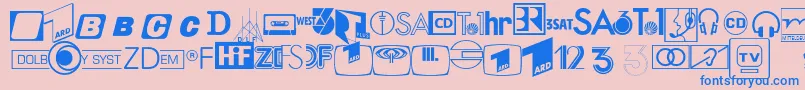 Шрифт AudioLhPi – синие шрифты на розовом фоне