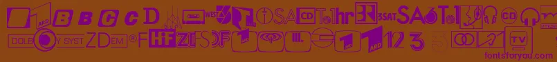 Шрифт AudioLhPi – фиолетовые шрифты на коричневом фоне