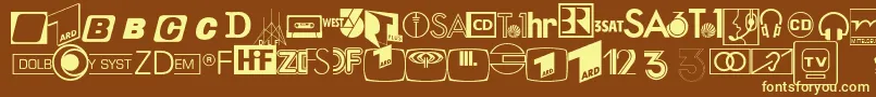 AudioLhPi Font – Yellow Fonts on Brown Background