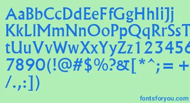 Albr55x font – Blue Fonts On Green Background