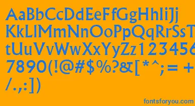 Albr55x font – Blue Fonts On Orange Background