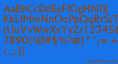 Albr55x font – Brown Fonts On Blue Background