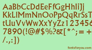 Albr55x font – Brown Fonts On Green Background