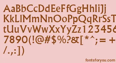 Albr55x font – Brown Fonts On Pink Background