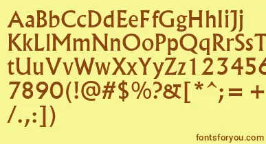 Albr55x font – Brown Fonts On Yellow Background