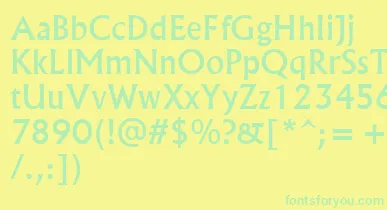 Albr55x font – Green Fonts On Yellow Background