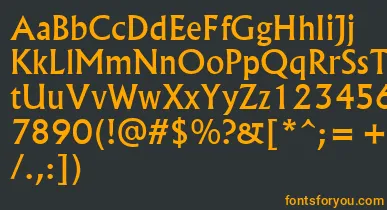 Albr55x font – Orange Fonts On Black Background
