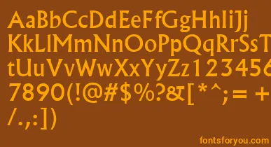 Albr55x font – Orange Fonts On Brown Background