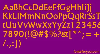 Albr55x font – Orange Fonts On Purple Background