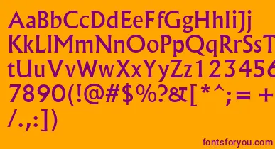 Albr55x font – Purple Fonts On Orange Background