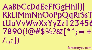Albr55x font – Purple Fonts On Yellow Background