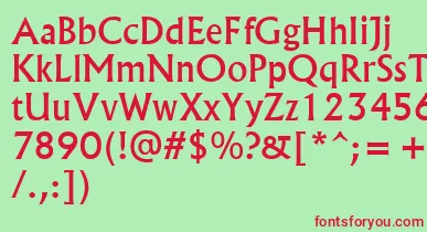 Albr55x font – Red Fonts On Green Background