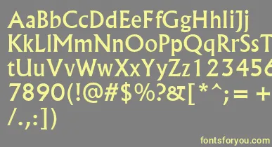 Albr55x font – Yellow Fonts On Gray Background