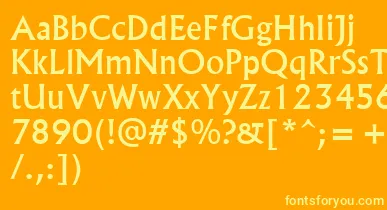 Albr55x font – Yellow Fonts On an Orange Background