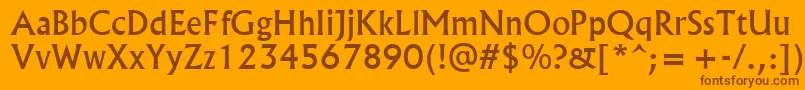 Шрифт Albr55x – коричневые шрифты на оранжевом фоне