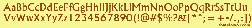 Шрифт Albr55x – коричневые шрифты на жёлтом фоне