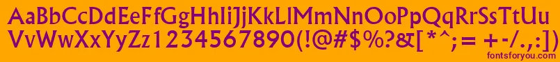 Albr55x Font – Purple Fonts on Orange Background