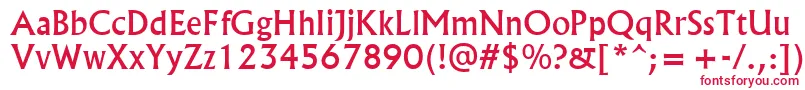 フォントAlbr55x – 白い背景に赤い文字