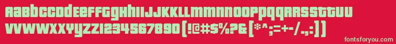 PricedownBl Font – Green Fonts on Red Background
