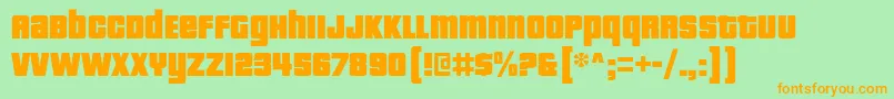 PricedownBl Font – Orange Fonts on Green Background