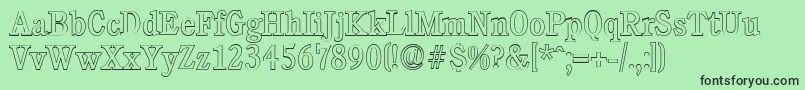 CalgaryoutlineRegular Font – Black Fonts on Green Background