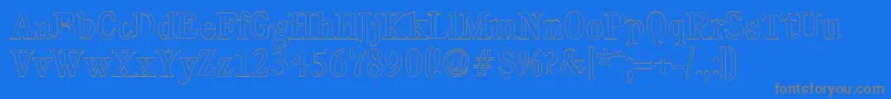 CalgaryoutlineRegular Font – Gray Fonts on Blue Background