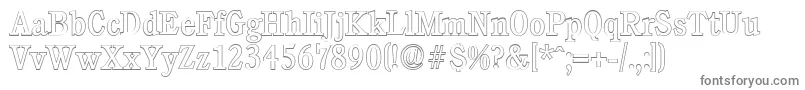 フォントCalgaryoutlineRegular – 白い背景に灰色の文字