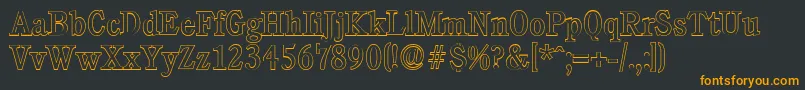 CalgaryoutlineRegular Font – Orange Fonts on Black Background