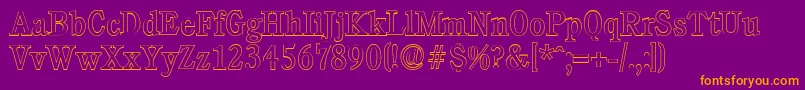 CalgaryoutlineRegular Font – Orange Fonts on Purple Background