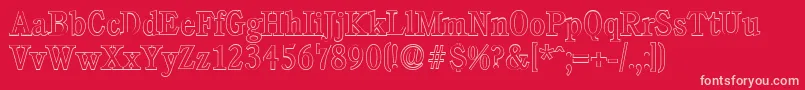 CalgaryoutlineRegular Font – Pink Fonts on Red Background