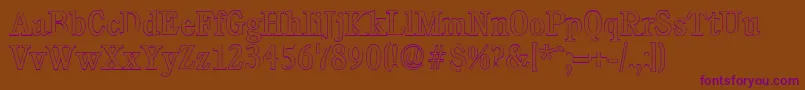 CalgaryoutlineRegular Font – Purple Fonts on Brown Background