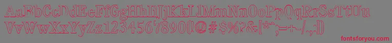 CalgaryoutlineRegular Font – Red Fonts on Gray Background