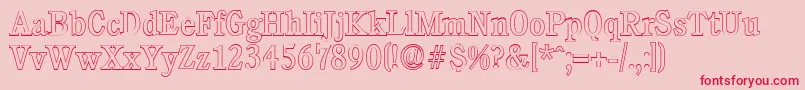 CalgaryoutlineRegular Font – Red Fonts on Pink Background