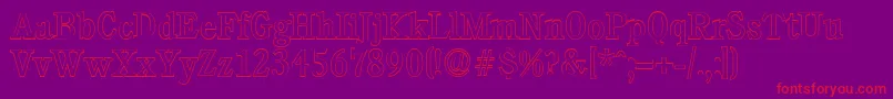 CalgaryoutlineRegular-Schriftart – Rote Schriften auf violettem Hintergrund