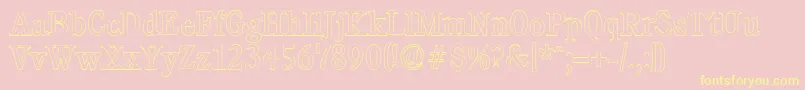 CalgaryoutlineRegular Font – Yellow Fonts on Pink Background