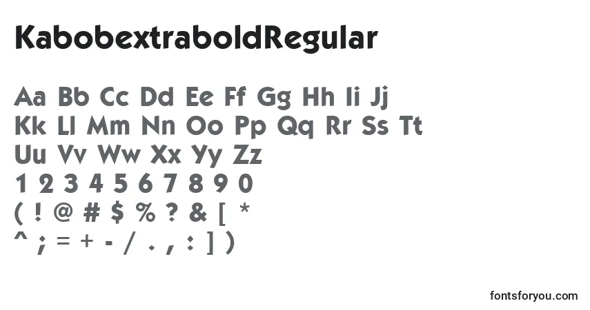 Шрифт KabobextraboldRegular – алфавит, цифры, специальные символы