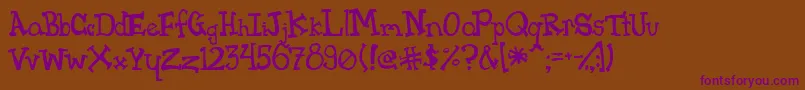 Pink-Schriftart – Violette Schriften auf braunem Hintergrund