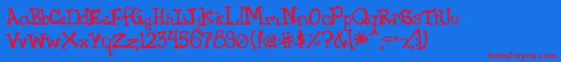 フォントPink – 赤い文字の青い背景