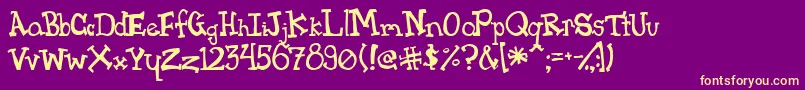 Czcionka Pink – żółte czcionki na fioletowym tle