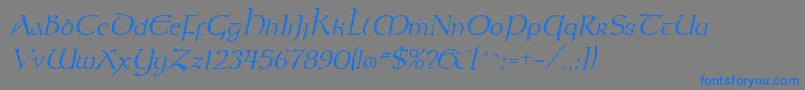 フォントKeltItalic – 灰色の背景に青い文字