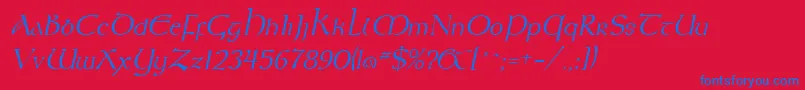 KeltItalic Font – Blue Fonts on Red Background