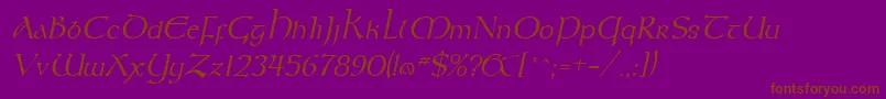 KeltItalic Font – Brown Fonts on Purple Background