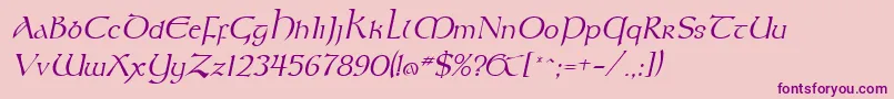 KeltItalic Font – Purple Fonts on Pink Background